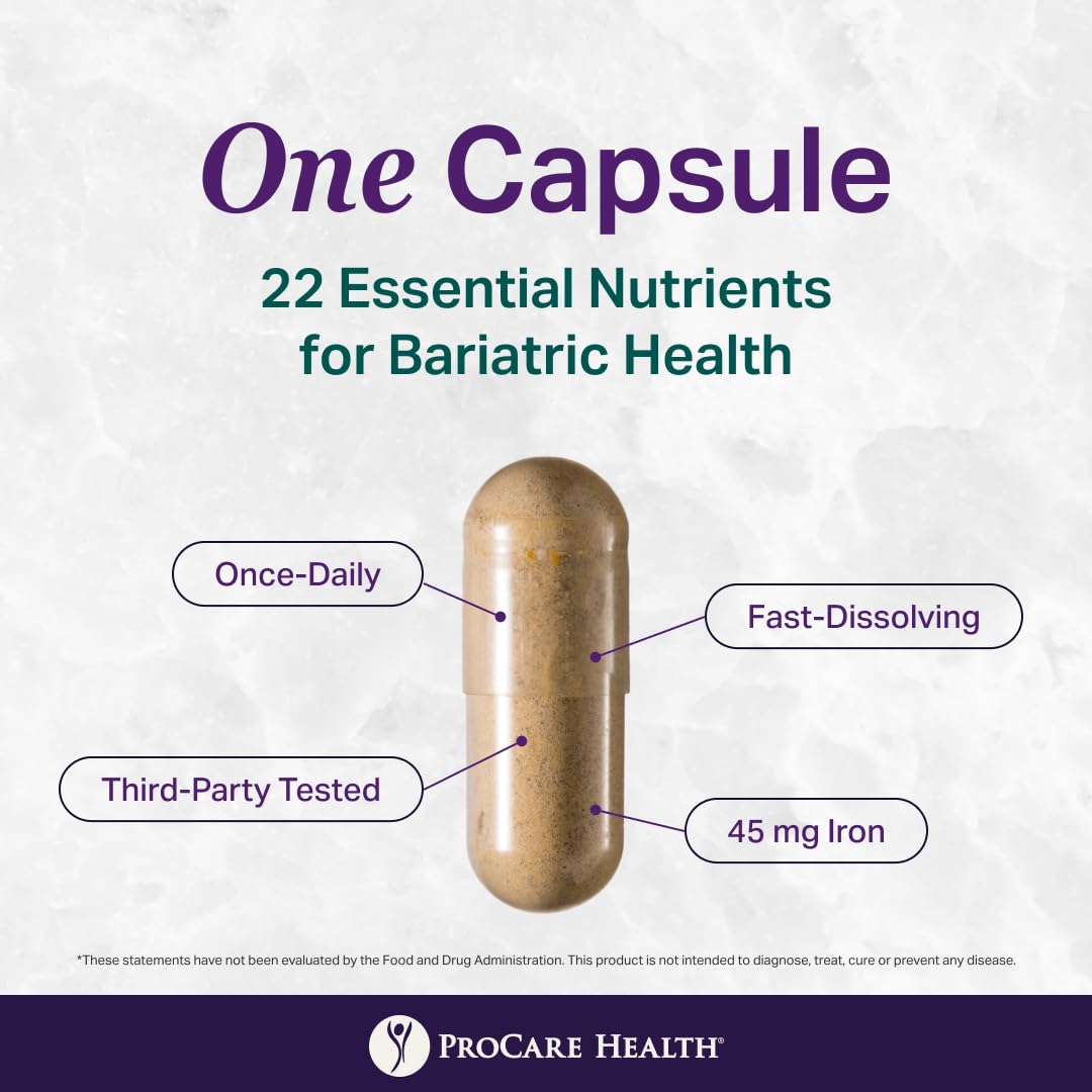 ProCare Health Core-45 Bariatric Multivitamin 45mg Iron - 90 Capsules - image 5