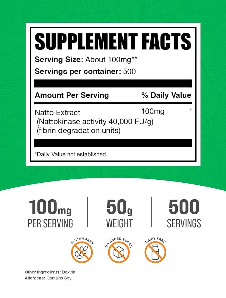 BulkSupplements.com Nattokinase 4000 FU Powder