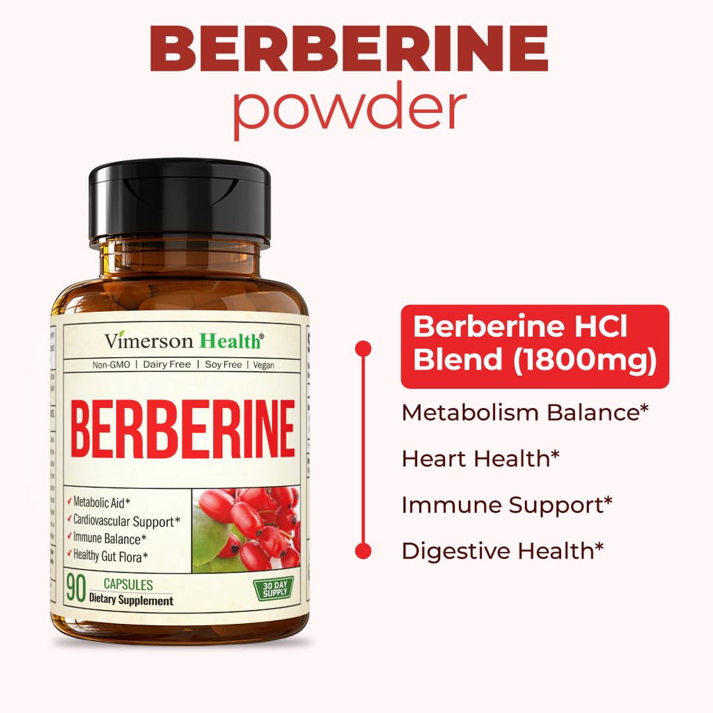 Vimerson Health Berberine HCl 1800mg Metabolic Support - 90 Capsules - image 5