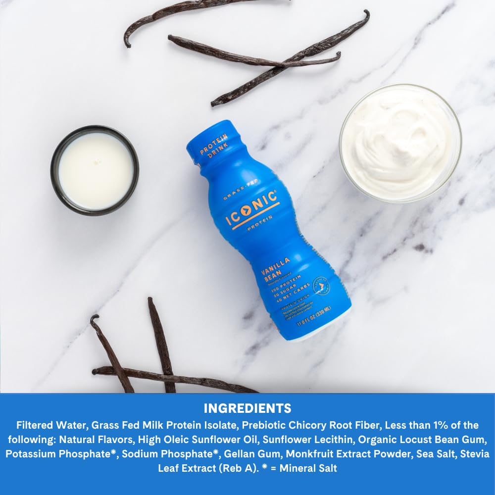 ICONIC Vanilla Bean Protein Drinks - 20g Grass Fed - 12 Pack - image 9