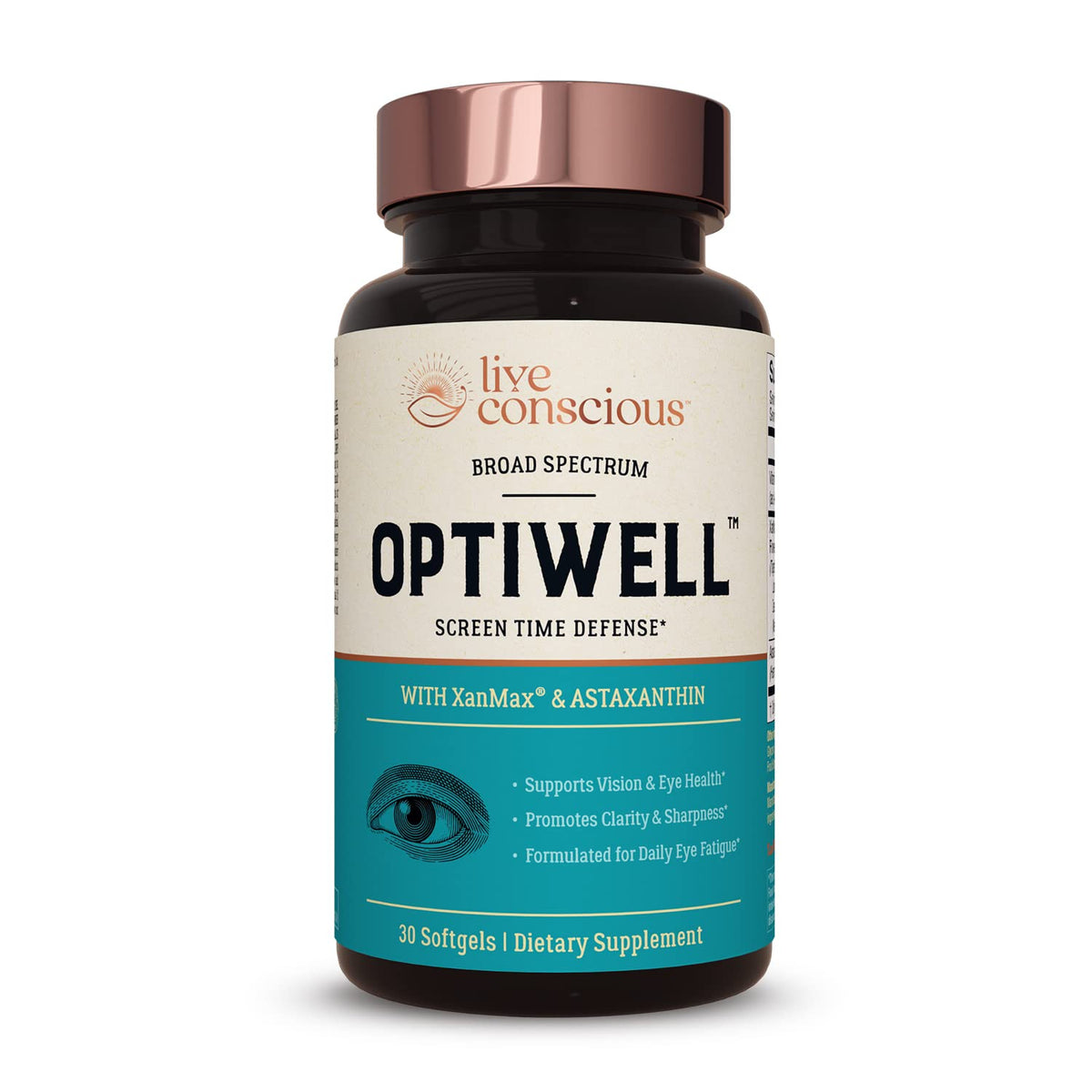 Live Conscious OptiWell Eye Health Supplement with Lutein - 30 Softgels