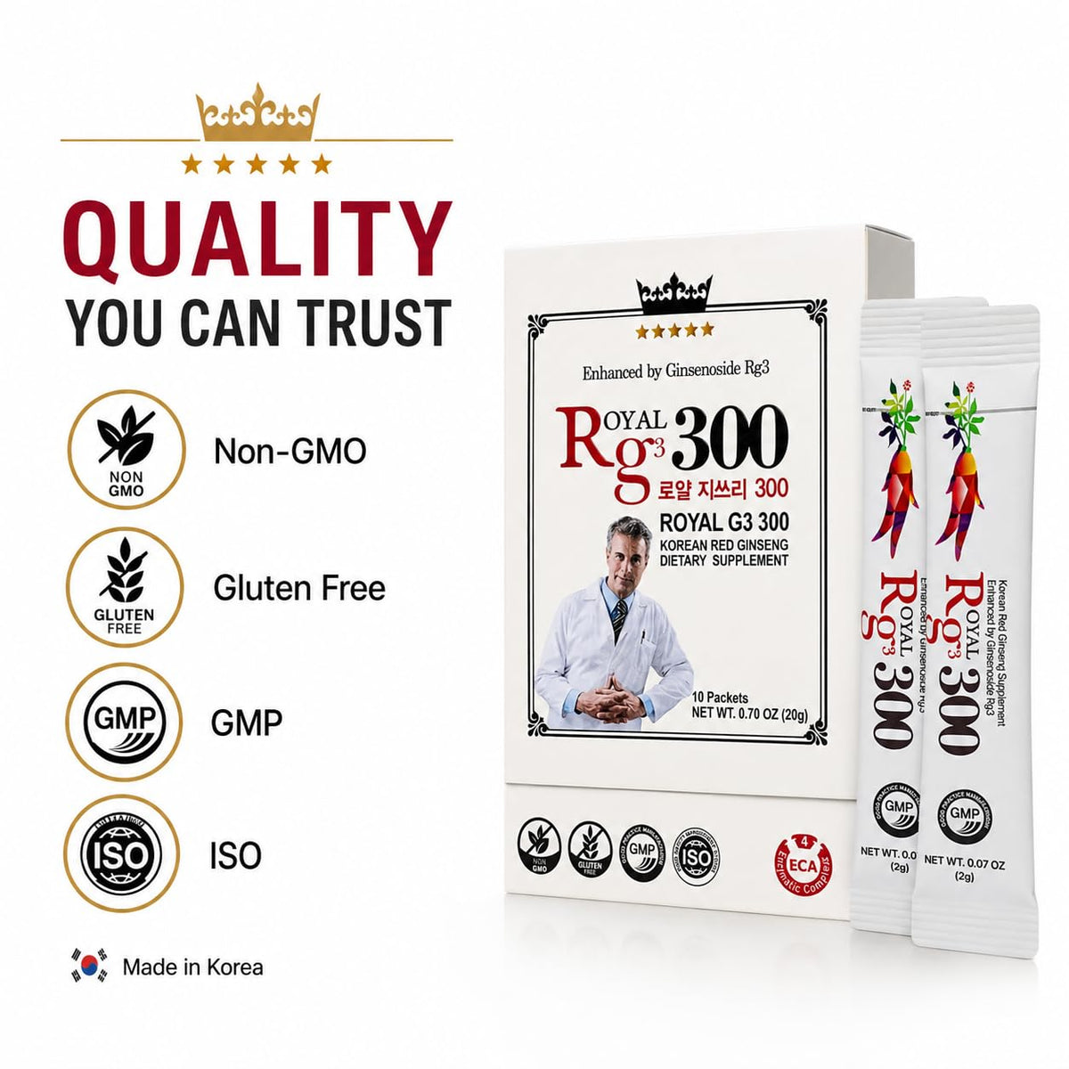 BTGIN Royal G3 300 Korean Red Panax Ginseng Extract Powder - 10 Packets - image 5