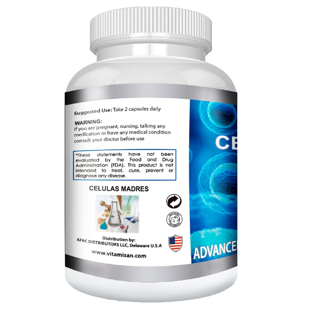 VITAMISAN Celulas Madres Stem Cell Plus Spirulina - 360 Capsules - image 2