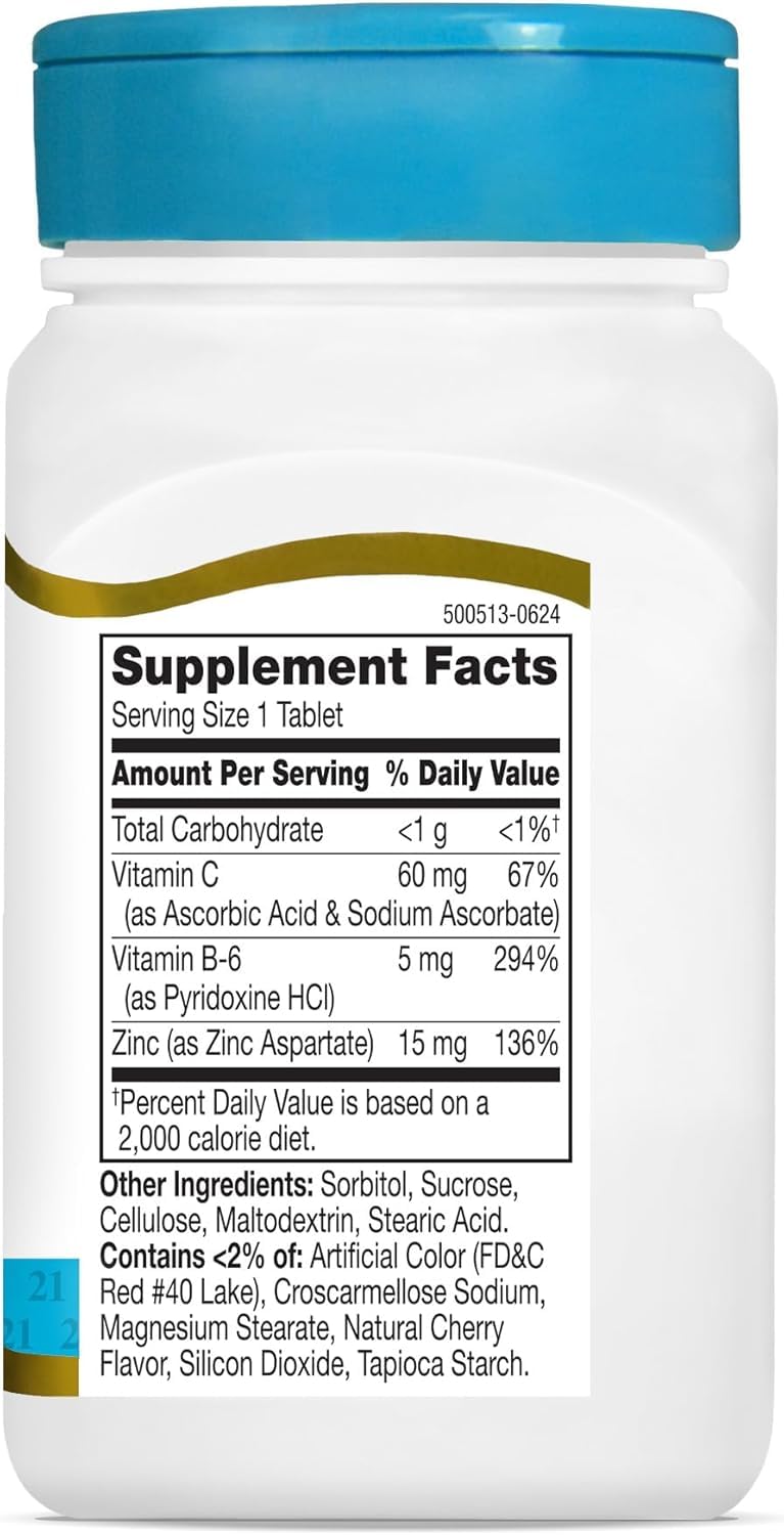 21st Century Zinc Chewable Cherry Flavored - 180 Tablets - image 4