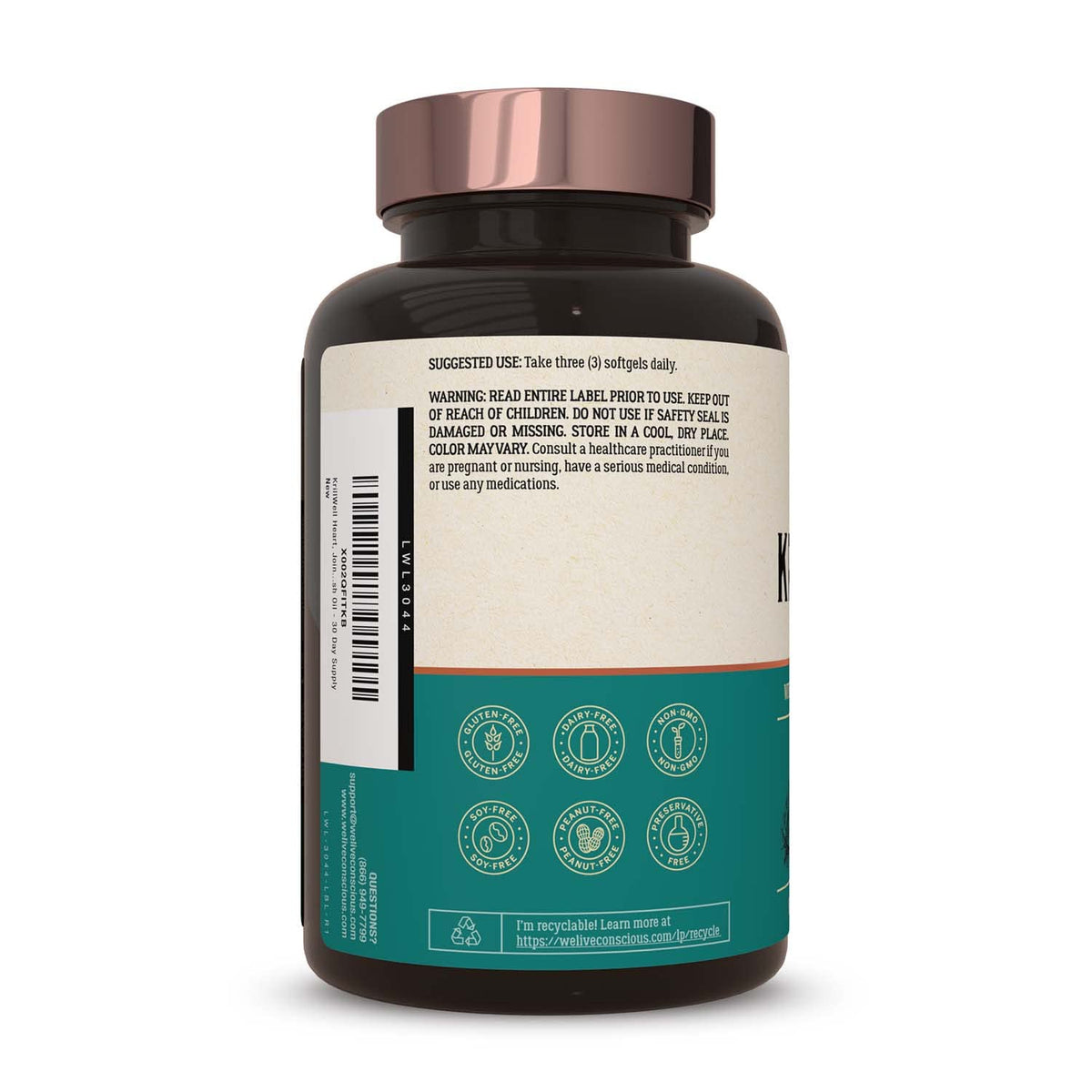 Live Conscious KrillWell Krill Oil Joint & Cognitive Support - 90 Softgels - image 2