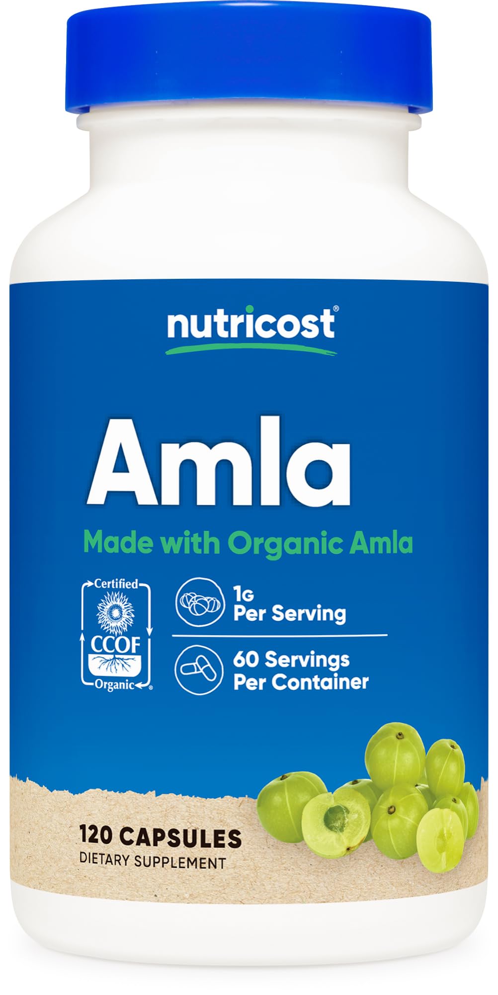 Nutricost Amla 1000mg Organic - 120 Vegetarian Capsules