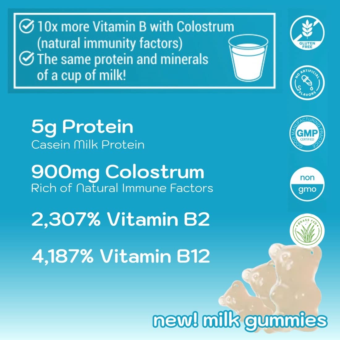 Holistic MD Colostrum Gummies with Vitamin B Complex - 60 Count - image 4