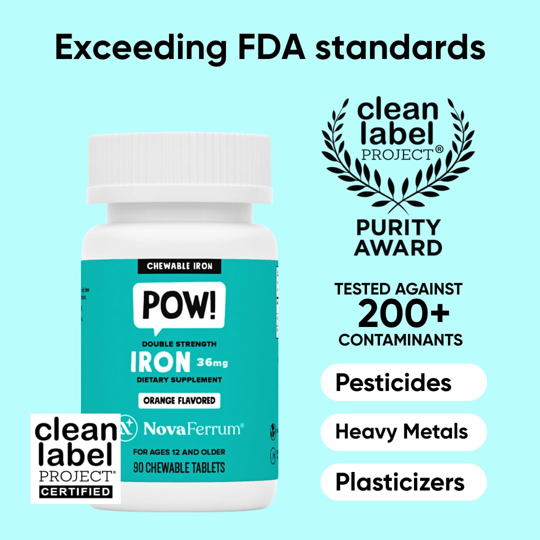 NovaFerrum Pow Chewable Iron Supplement 36mg - 90 Tablets - image 2