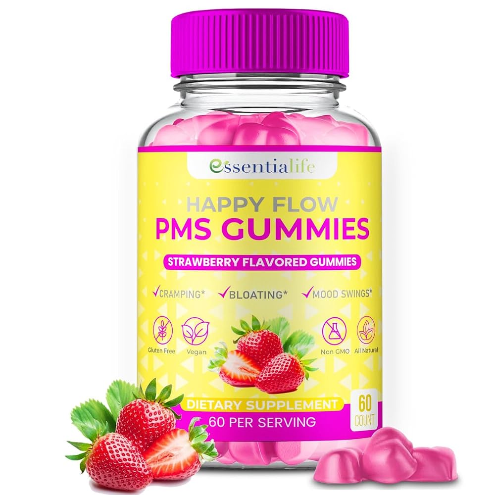 Essentialife Happy Flow PMS Support Gummies - 60 Count