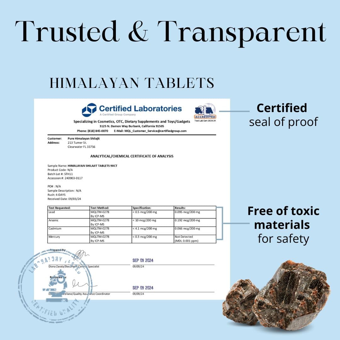 Pure Himalayan Shilajit Tablets 200mg - 90 Count - image 6