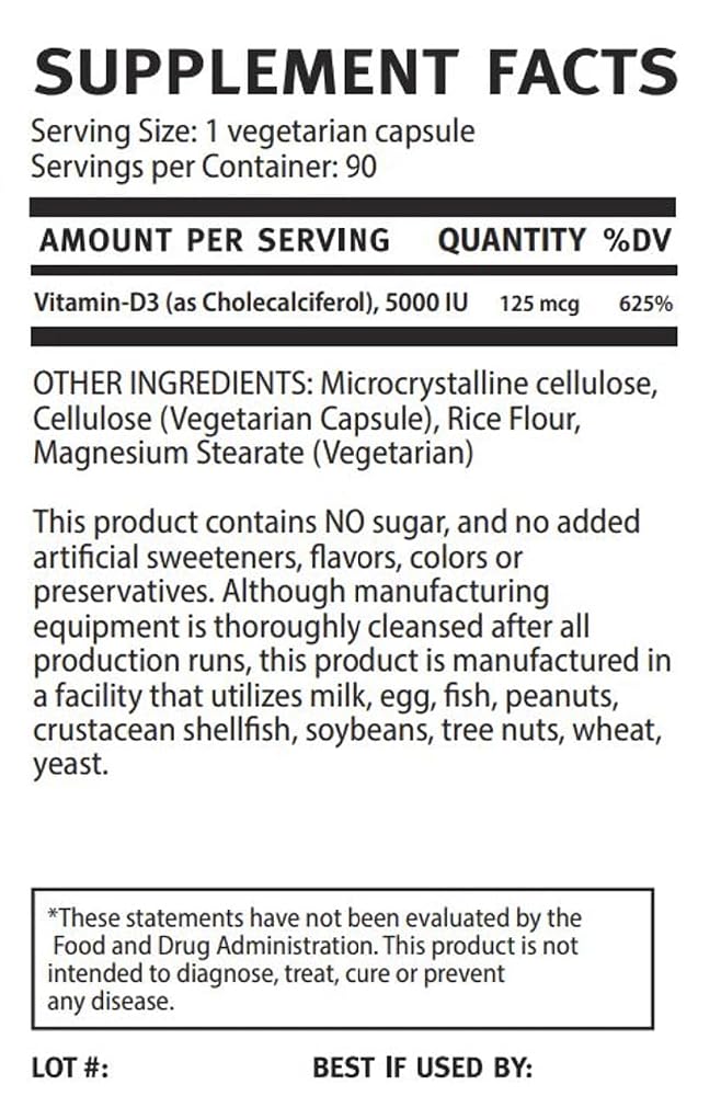 VitalRemedyMD Vitamin D3 5000 IU Vegan Capsules - 90 Count - image 2