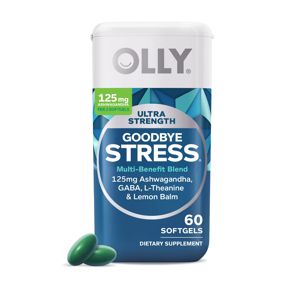 OLLY Ultra Strength Stress Softgels for Mood Support - 60 Count