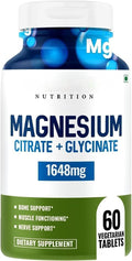 Generic Magnesium Citrate + Glycinate 1648 mg Supplement - 60 Tablets
