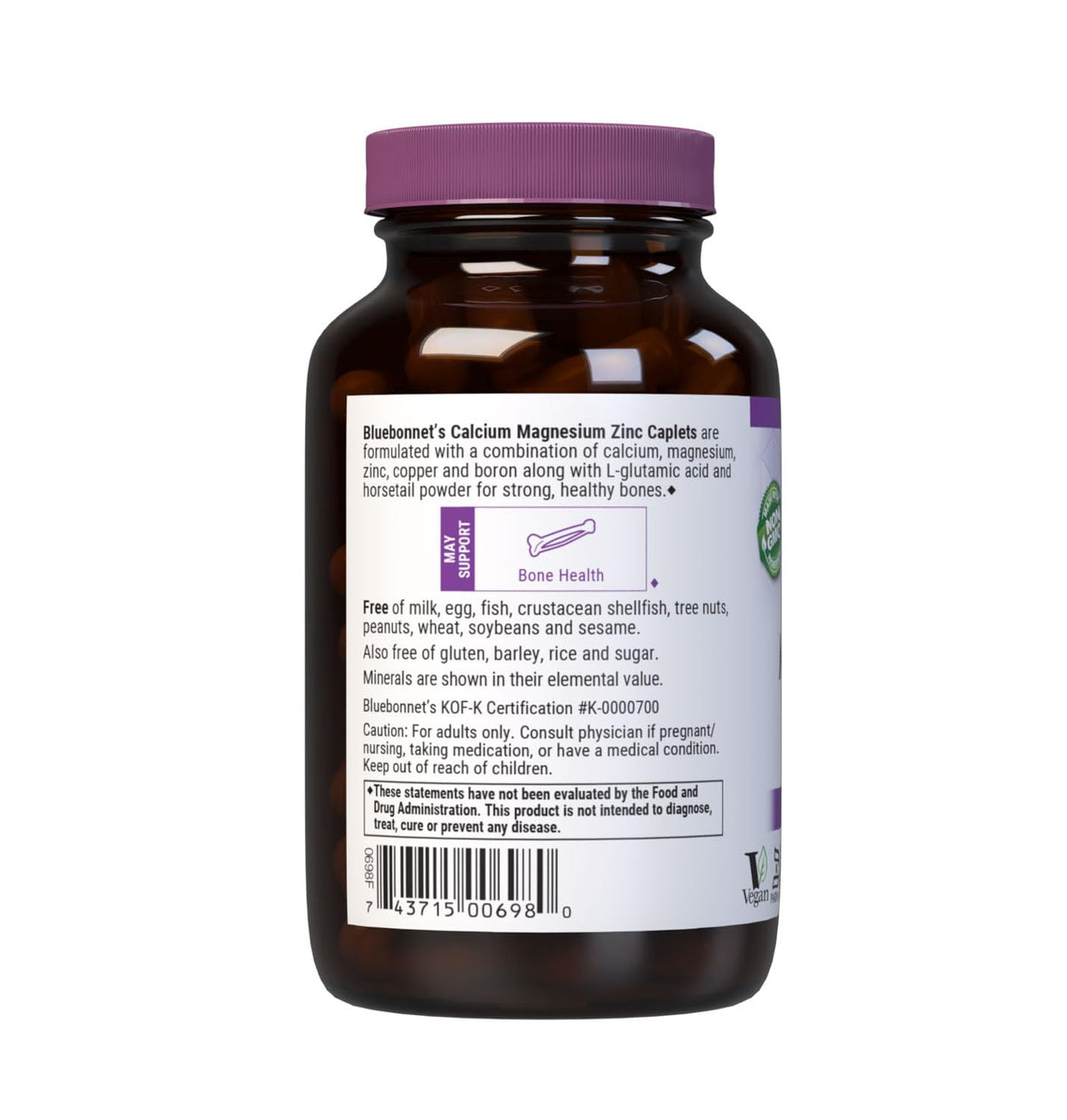 Bluebonnet Bluebonnet Calcium Magnesium Zinc Caplets