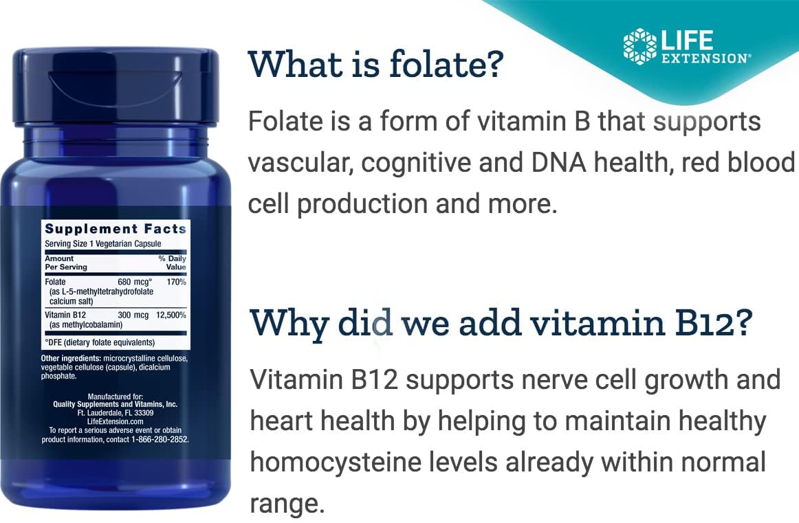 Life Extension BioActive Folate & Vitamin B12