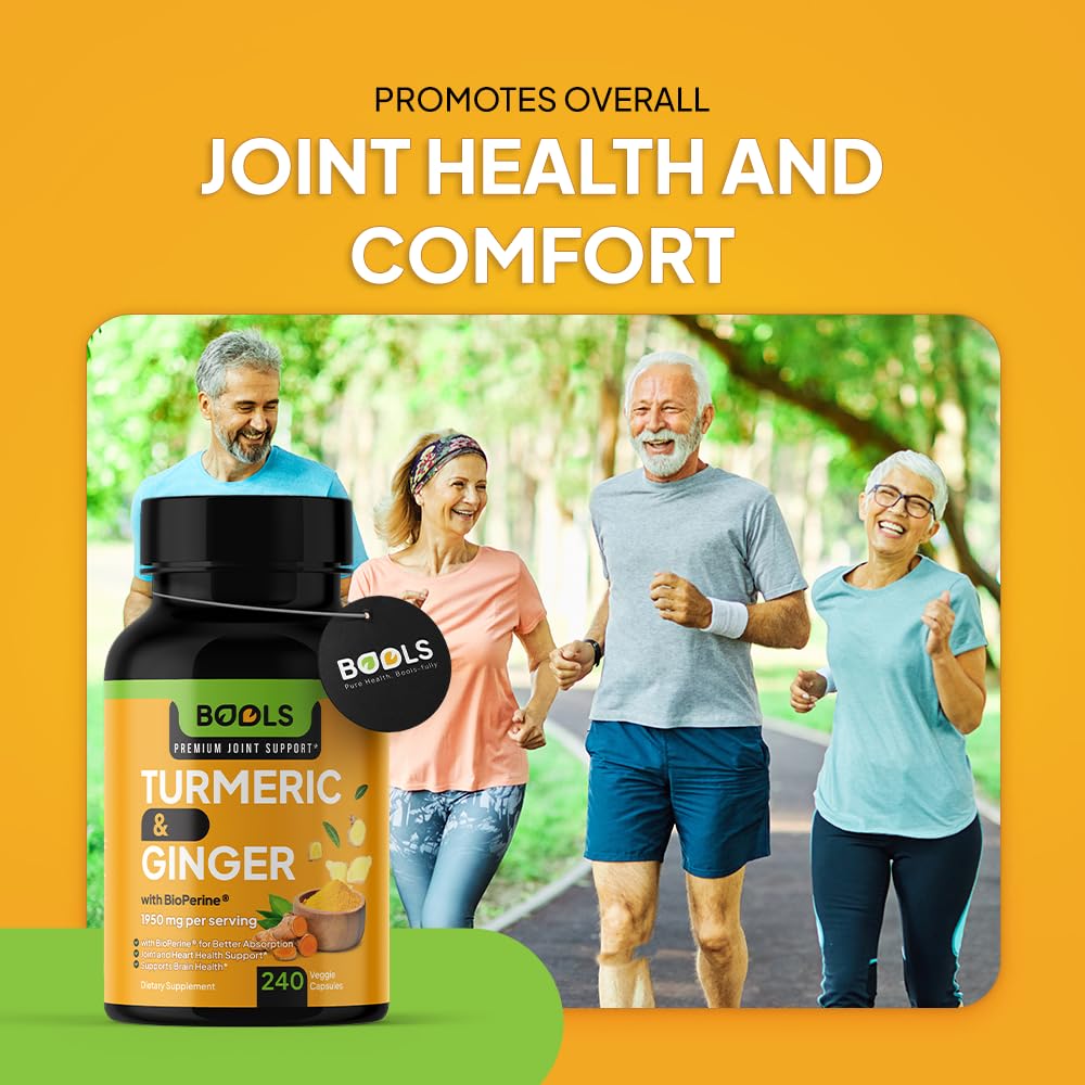 Bools Turmeric Curcumin with BioPerine & Ginger Joint Support - 240 Capsules - image 2