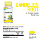 SOLARAY Dandelion Root Supplement - 100 Vegetarian Capsules - image 3