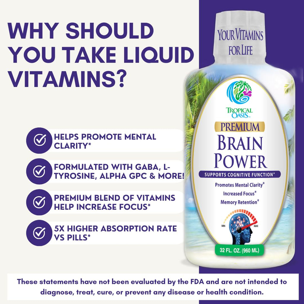 Tropical Oasis Brain Power Liquid Nootropic - 32 Fl Oz - image 5