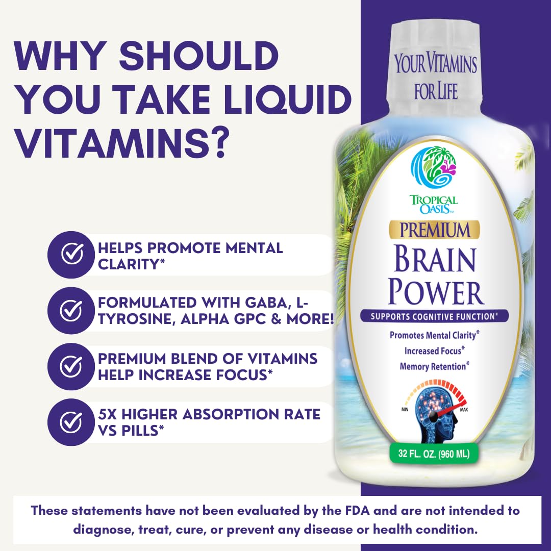 Tropical Oasis Brain Power Liquid Nootropic - 32 Fl Oz - image 5