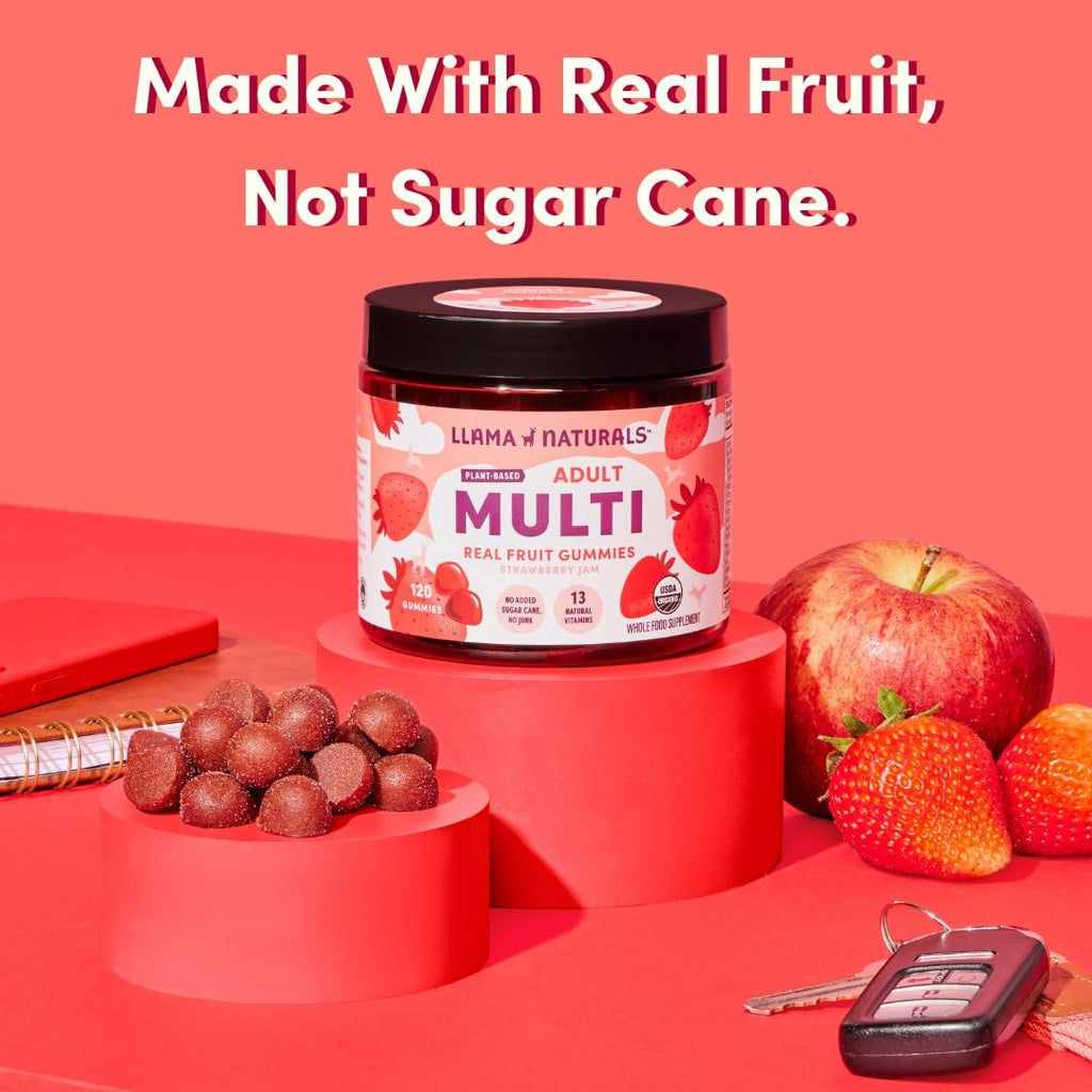 Llama Naturals Real Fruit Gummy Vitamins for Adults