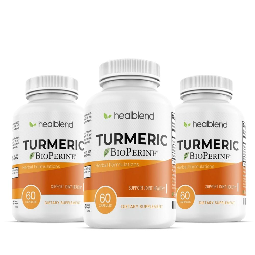 Healblend Organic Turmeric Curcumin with BioPerine Joint Support - 60 Capsules