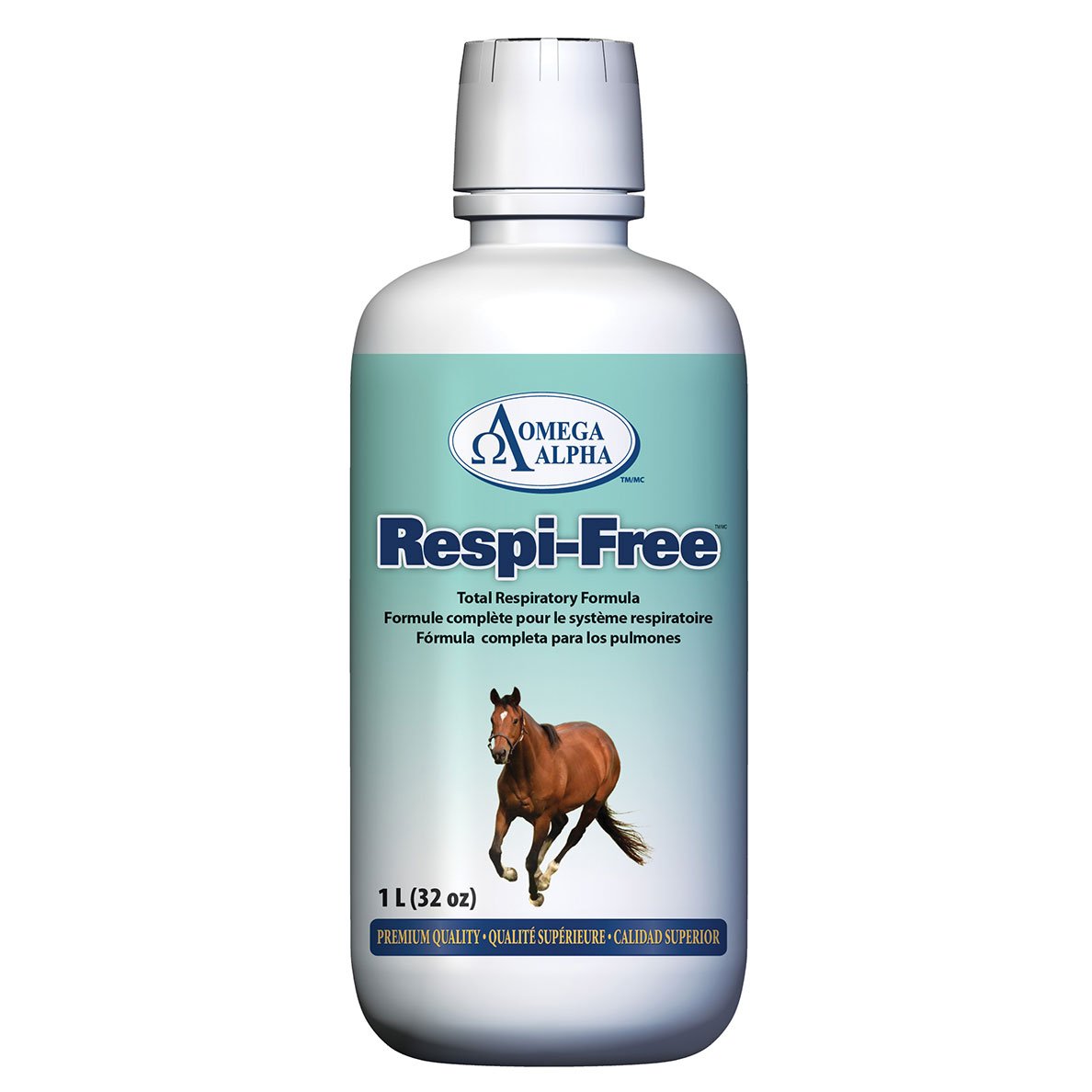 Omega Alpha Respi-Free Respiratory Supplement for Horses - 1 Quart