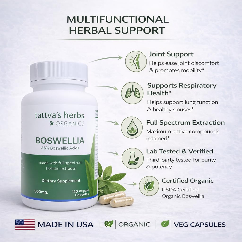 Tattva's Herbs Boswellia Serrata CO2 Extract - 240 Vegetarian Capsules - image 5