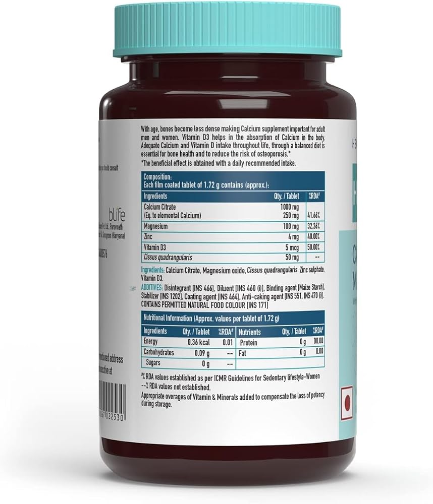 Generic AA Calcium Magnesium & Zinc Tablets with Vitamin D3 - 60 Tablets - image 6