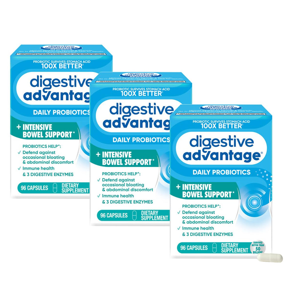 Schiff Digestive Advantage IBS Probiotics with Enzymes - 96 Capsules