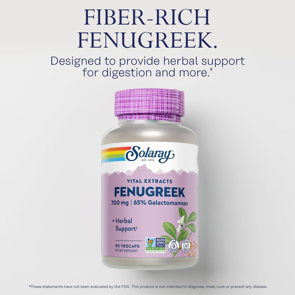 SOLARAY Fenugreek Seed Extract 700 mg - 90 Vegetarian Capsules - image 3