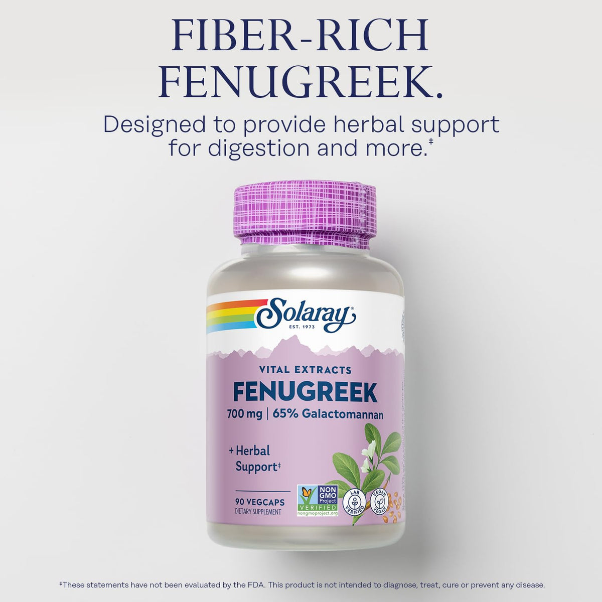 SOLARAY Fenugreek Seed Extract 700 mg - 90 Vegetarian Capsules - image 3