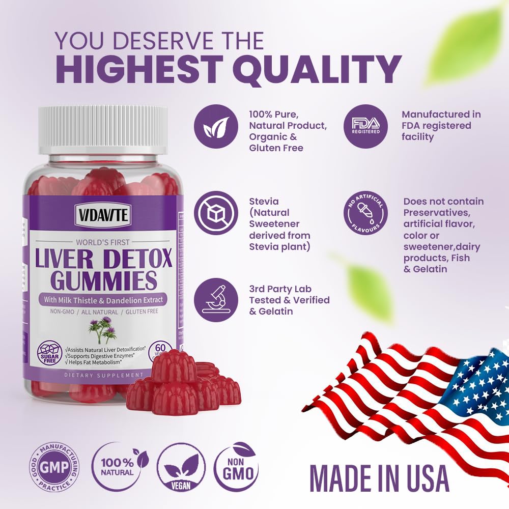 VIDAVITE Liver Cleanse Detox & Repair Gummies - 60 Count - image 4