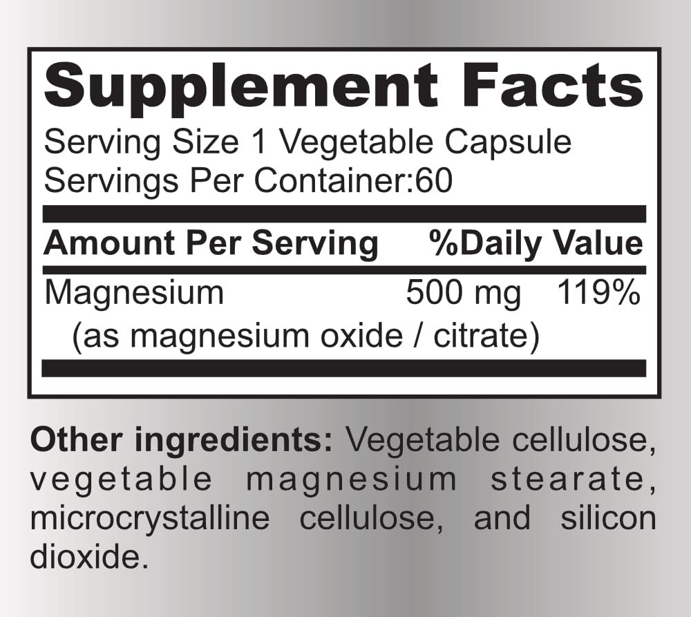 YUMMYVITE Magnesium Citrate Complex 500mg for Sleep - 60 Capsules - image 5