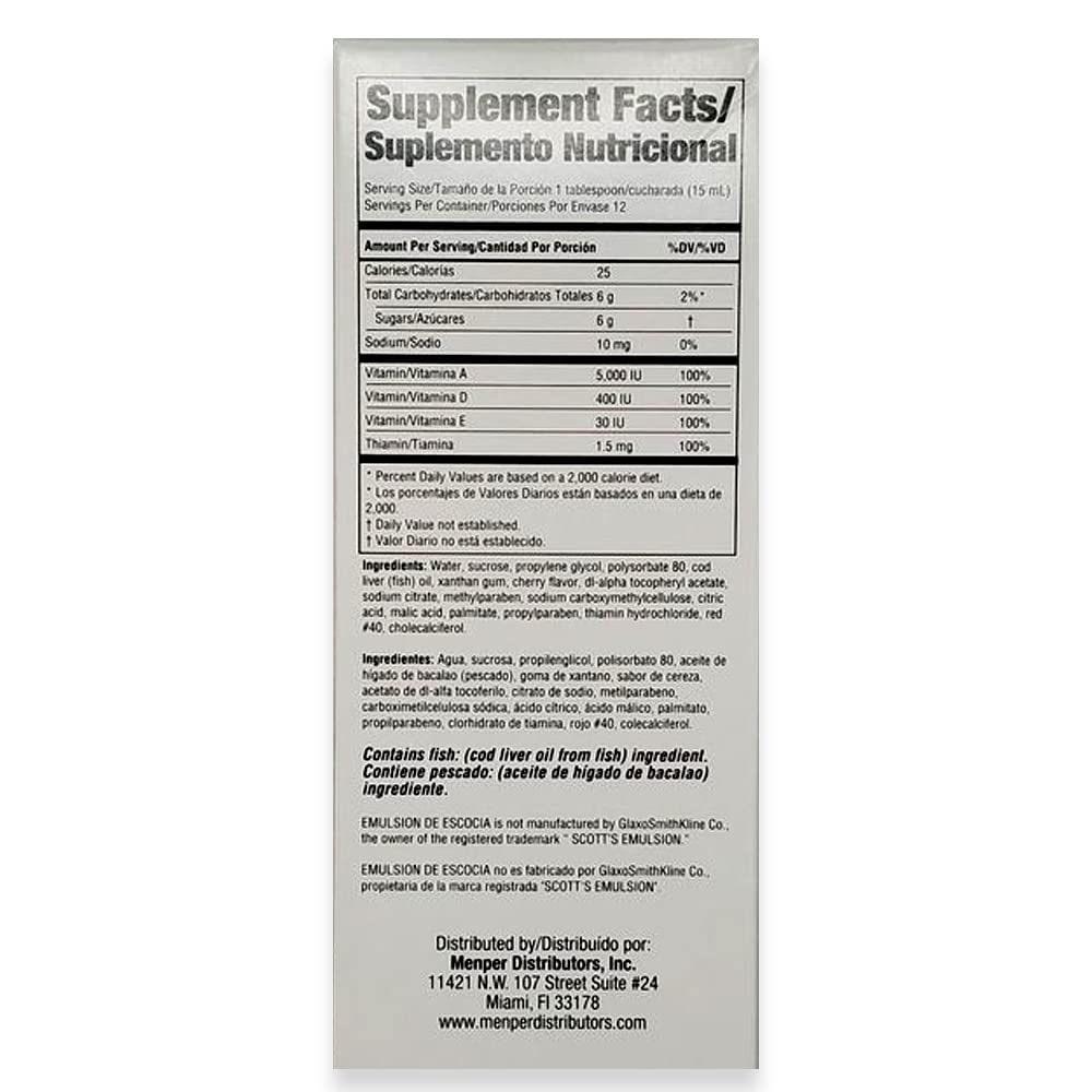 Menper Emulsión de Escocia Cod Liver Oil Cherry - 3-Pack - image 3