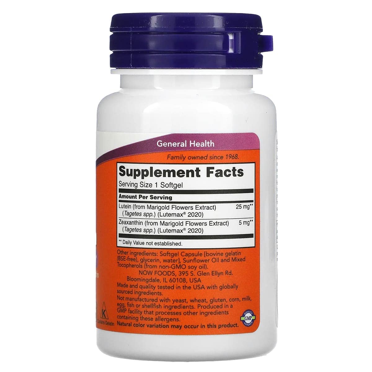 NOW Foods Lutein & Zeaxanthin 25 mg - 120 Softgels - image 3