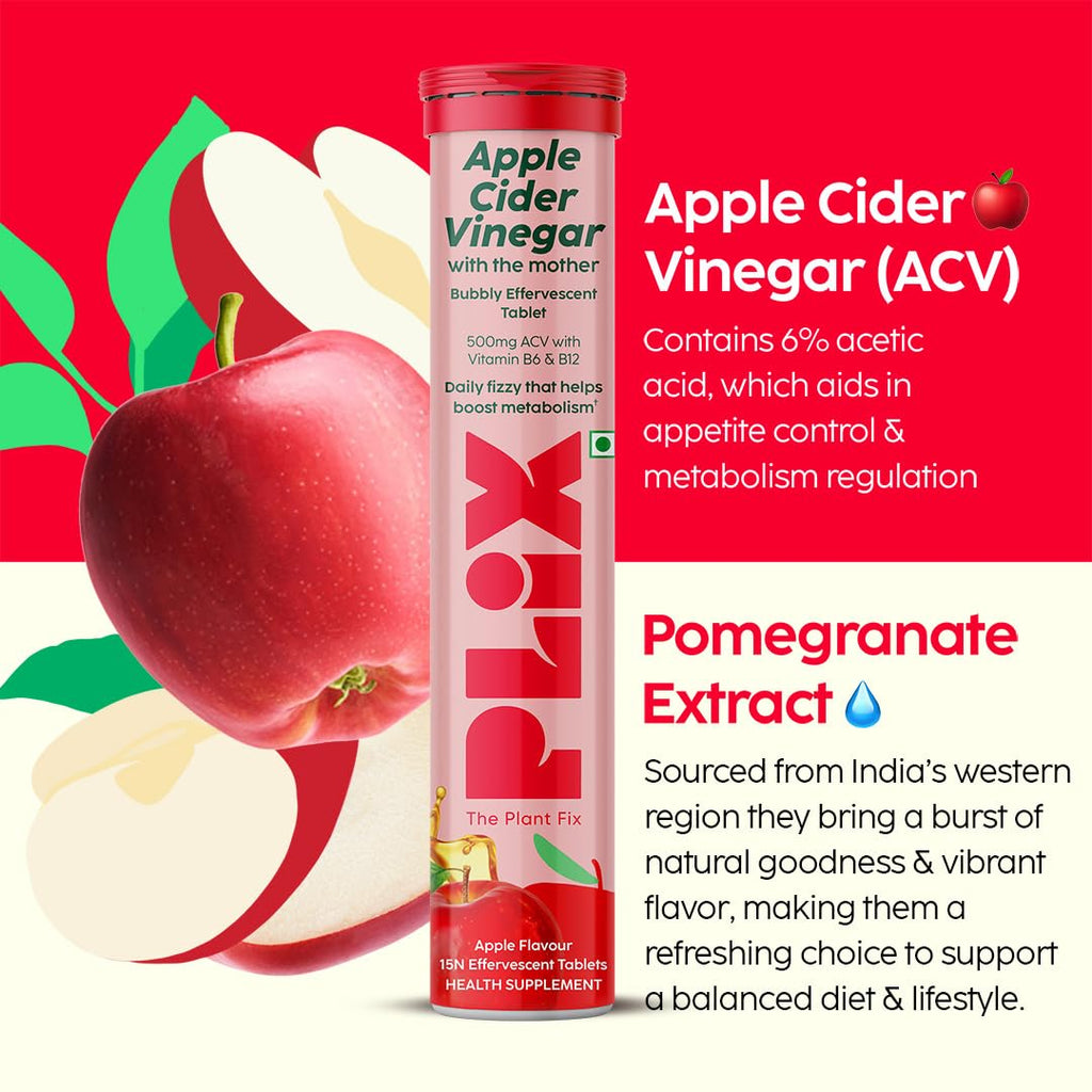 PLIX - THE PLANT FIX Apple Cider Vinegar Effervescent Tablets