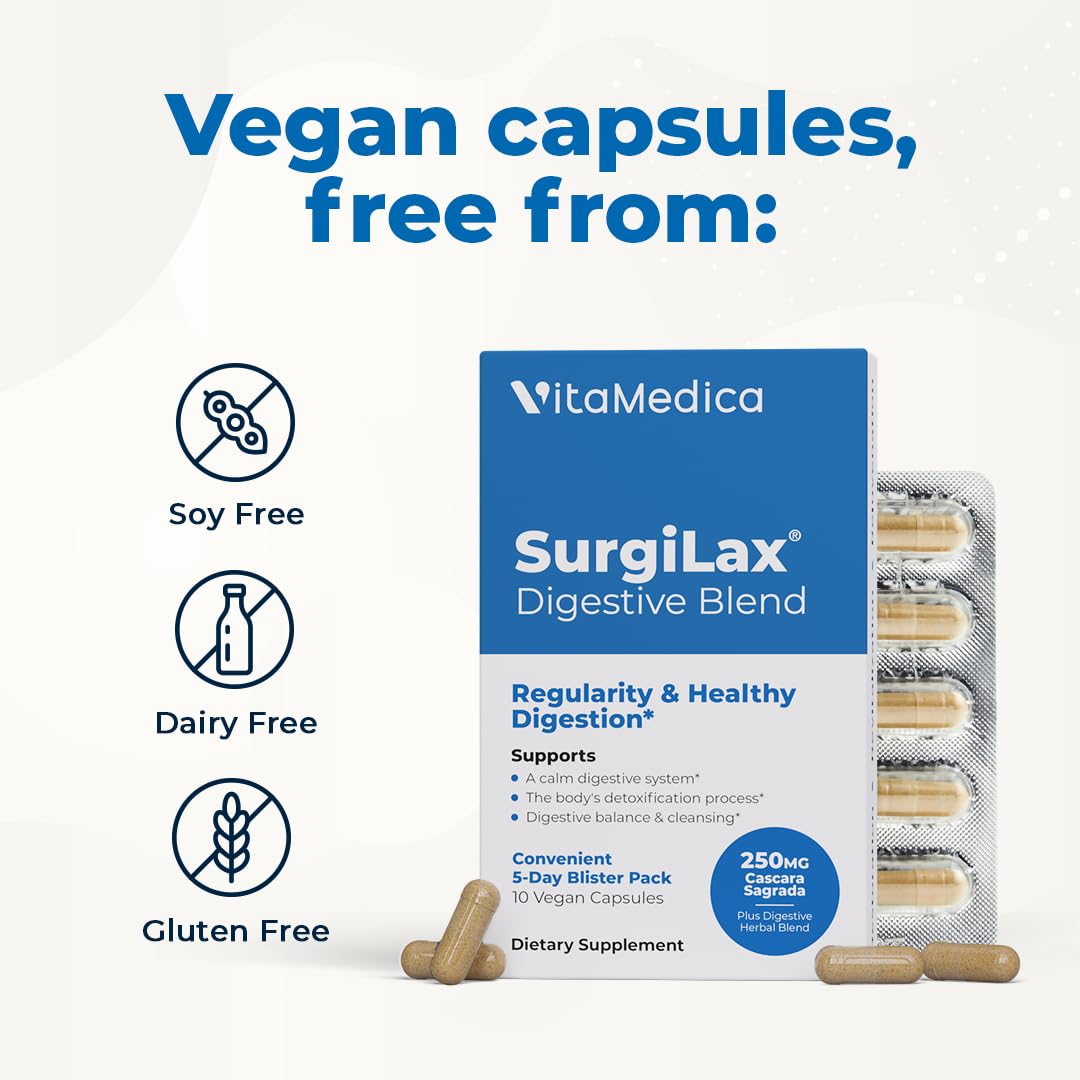 VitaMedica SurgiLax Digestive Blend Laxative - 10 Vegan Capsules - image 4