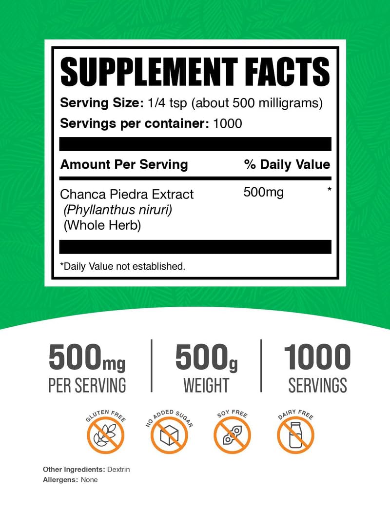 BulkSupplements Chanca Piedra Extract Powder Kidney Support - 500g - image 2