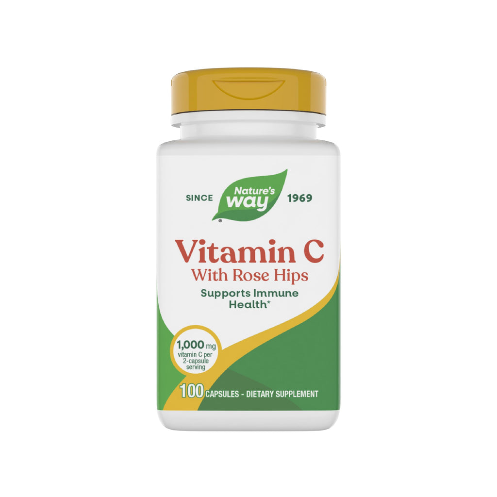 Nature's Way Vitamin C-500 with Rose Hips 1000 mg - 100 Capsules
