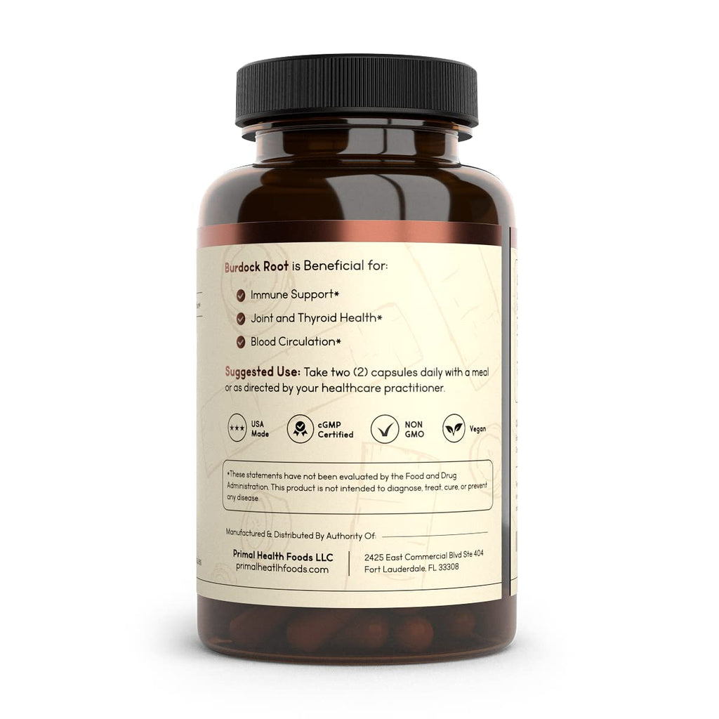 Primal Health Foods Organic Burdock Root 1000 mg - 120 Capsules - image 8