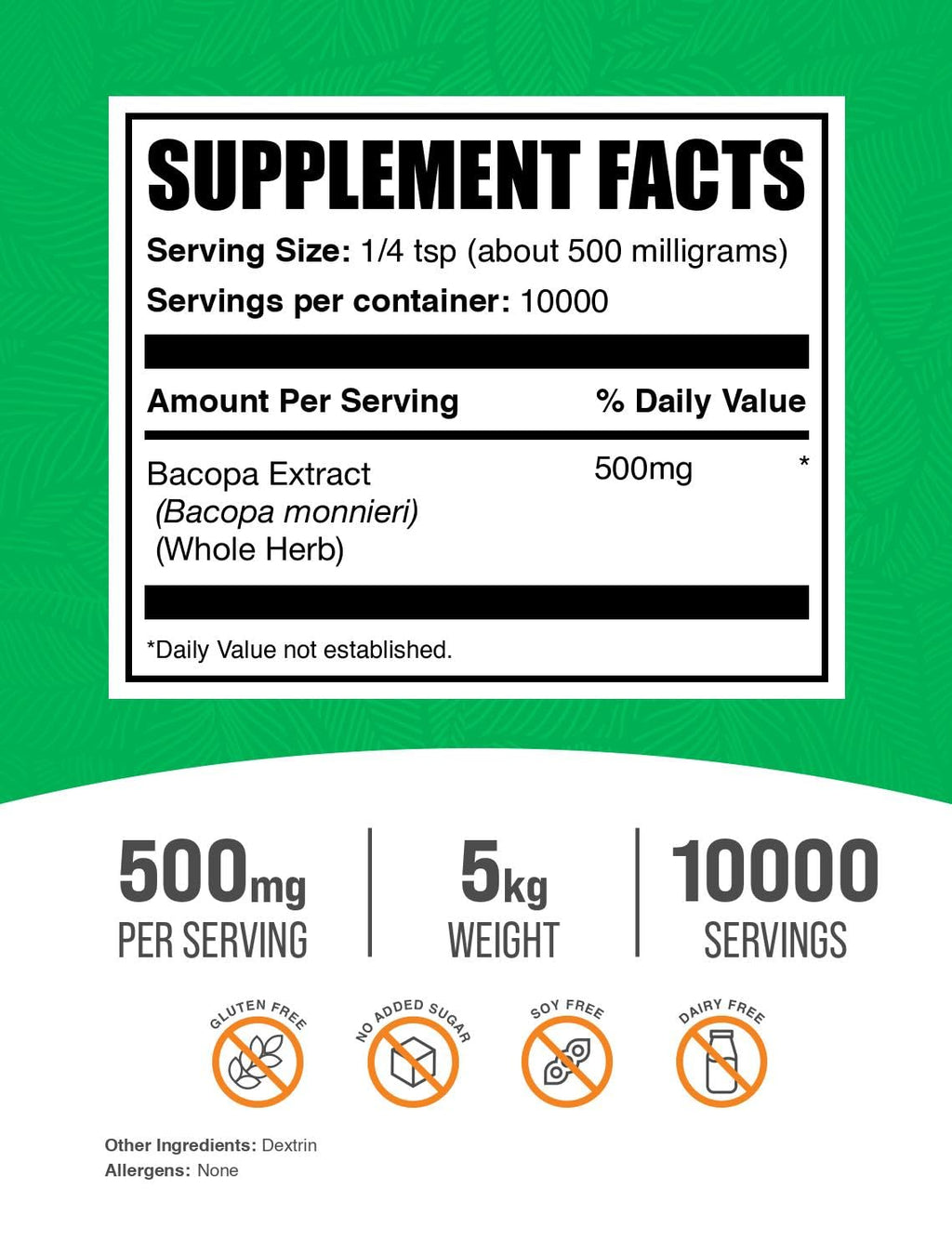 BulkSupplements.com Bacopa Monnieri Extract Powder