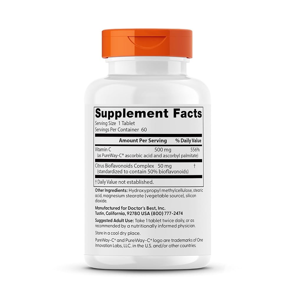 Doctor's BEST Vitamin C 500mg with Bioflavonoids - 60 Tablets - image 2