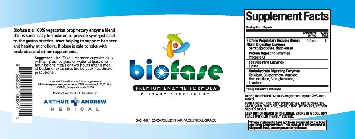 Biofase Premium Enzyme Formula Biofilm Defense - 120 Capsules - image 4