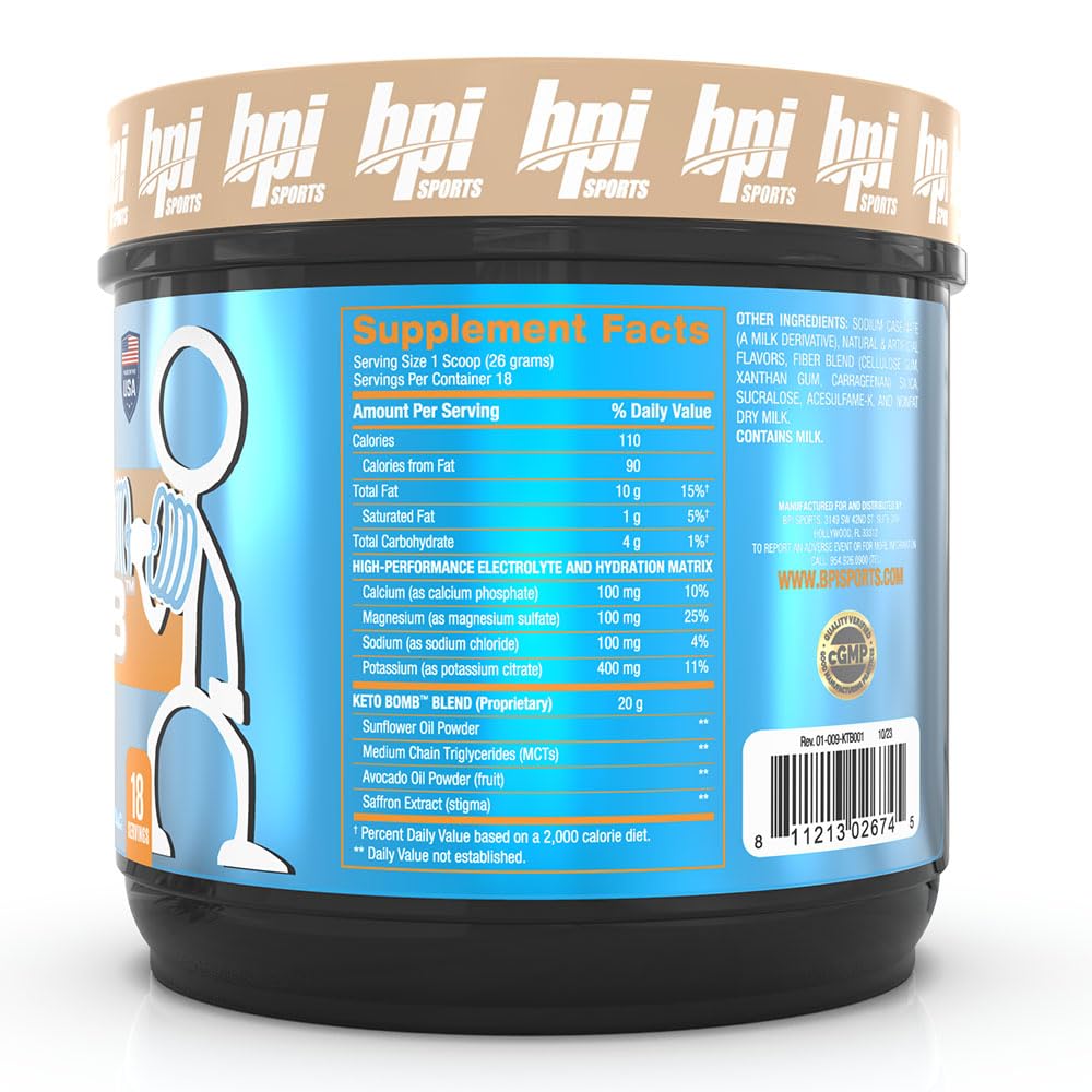 BPI Sports Keto Bomb Ketogenic Creamer for Coffee and Tea