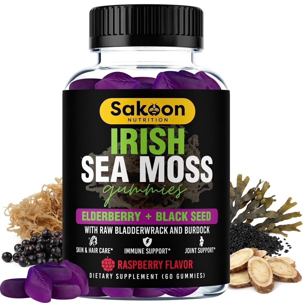 Sakoon Nutrition Irish Sea Moss Gummies with Elderberry - 60 Gummies