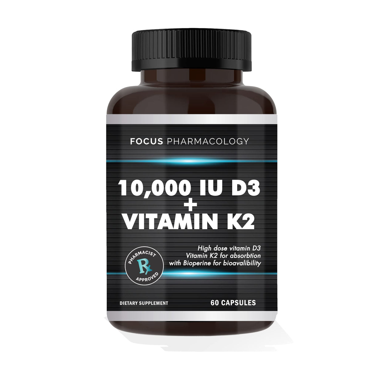 Focus Pharmacology Vitamin K2 with D3 Extra Strength - 60 Capsules - image 2