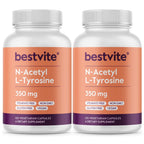 BESTVITE N-Acetyl L-Tyrosine 350mg for Focus & Mood - 240 Capsules