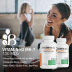 Bronson Flavored Vitamin K2 Capsules Support Strong Bones 100Mcg Adult