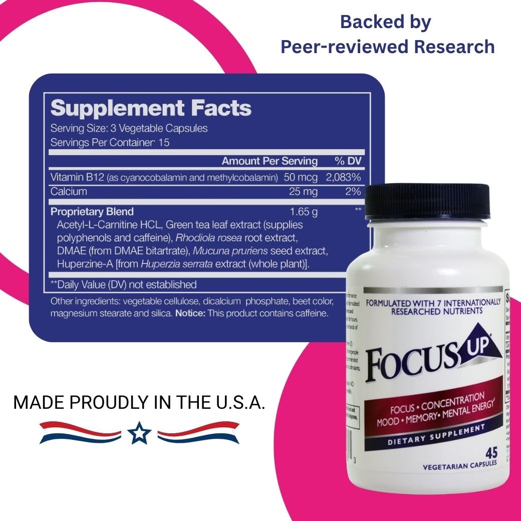 Xooma FocusUP Brain & Energy Support Nootropic Capsules - 45 Capsules - image 2