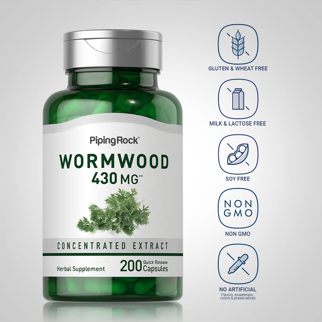 Piping Rock Wormwood Extract Capsules - 200 Count - image 3